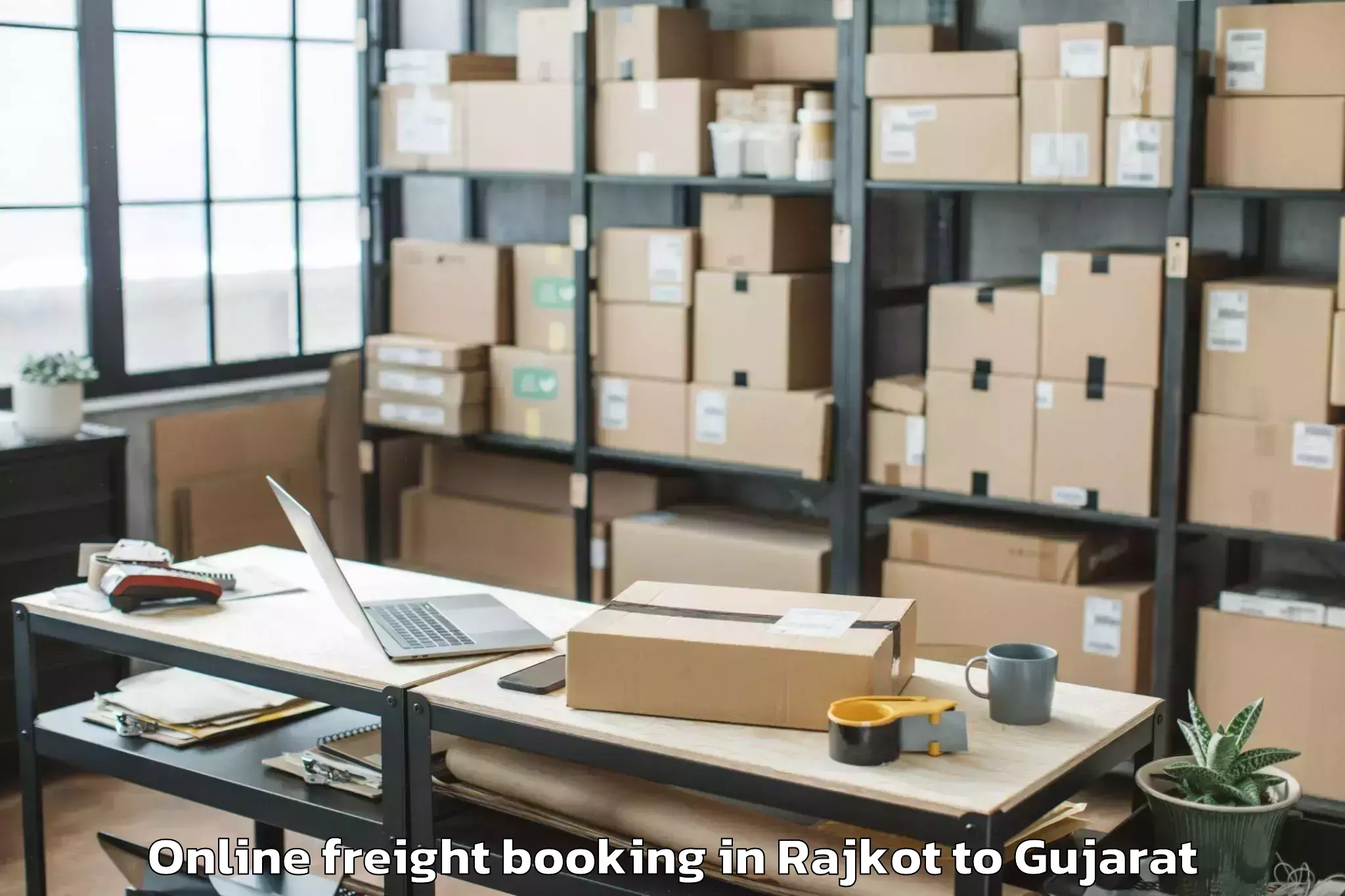 Affordable Rajkot to Iit Gandhi Nagar Online Freight Booking